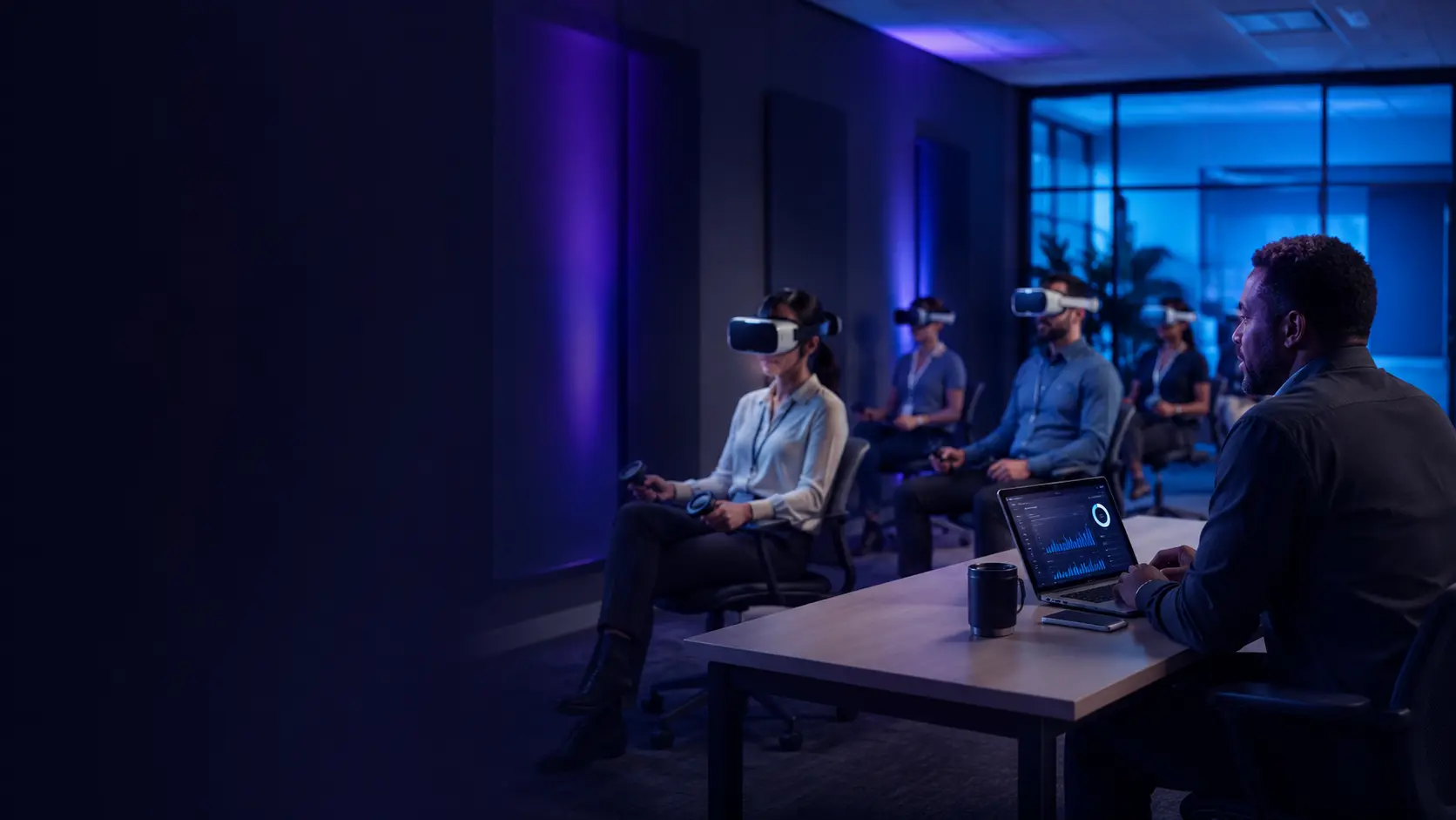 Business team using virtual reality for training, design and collaboration
